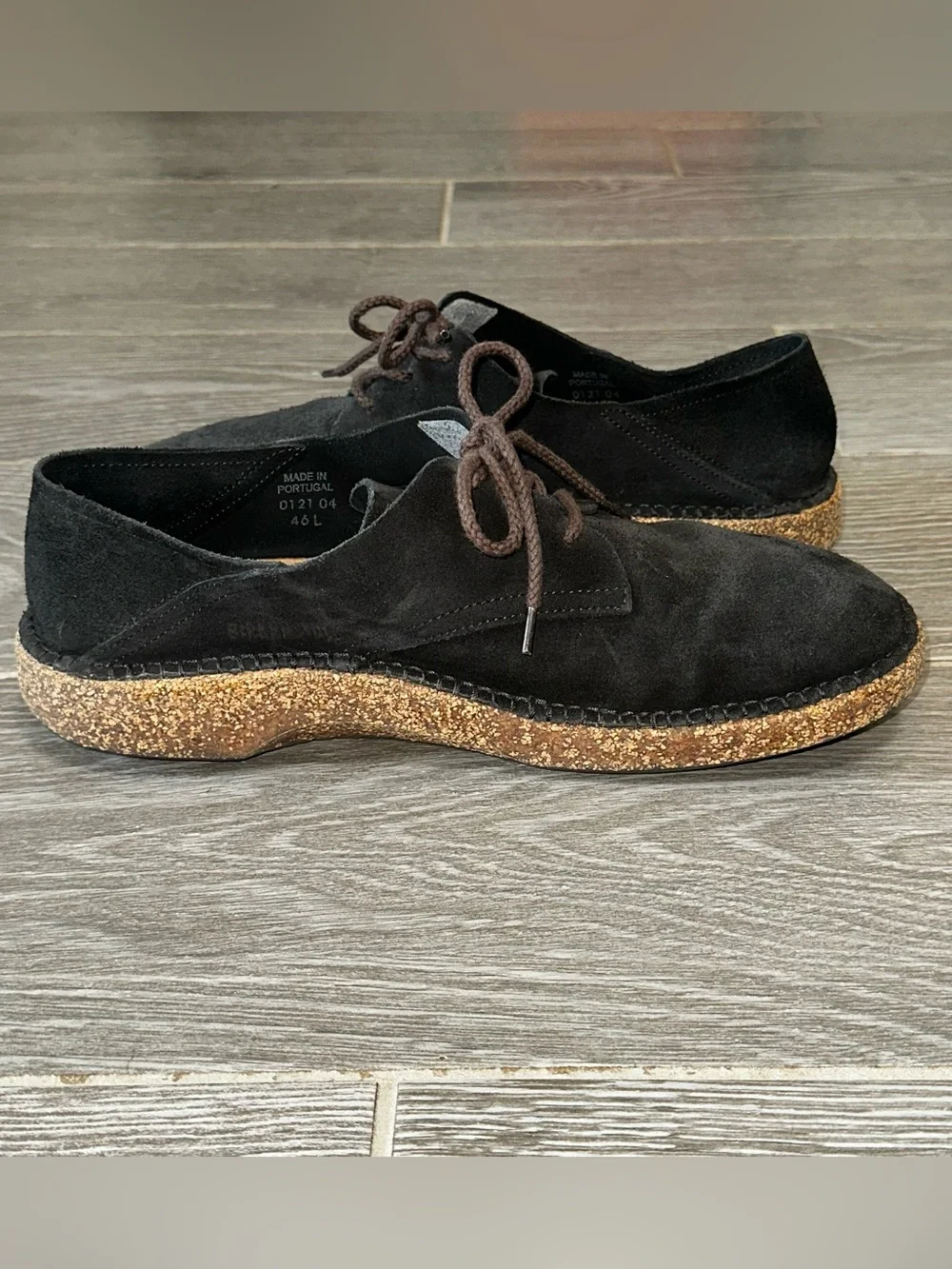 Birkenstock Gary Black Soft Suede Oxford Lace Up Barefoot Casual Men’s 13 Shoe